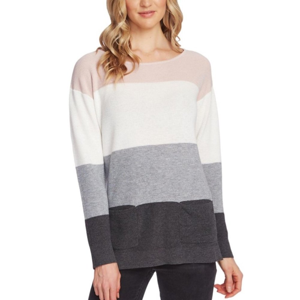 Colorblocked Waffled Sweater